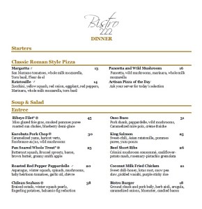 Bistro 222 menu – SLC menu