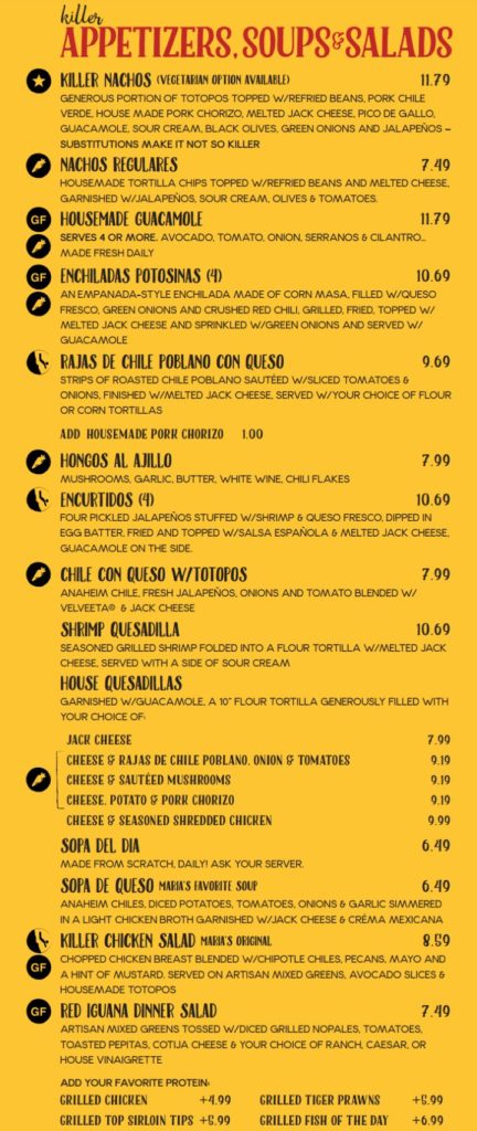 Red Iguana menu – SLC menu