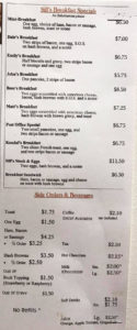 Sill's Cafe menu - more breakfast