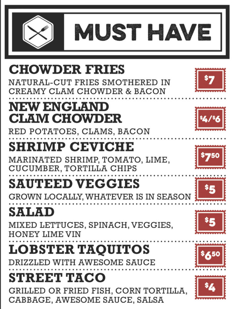 Slapfish menu – SLC menu