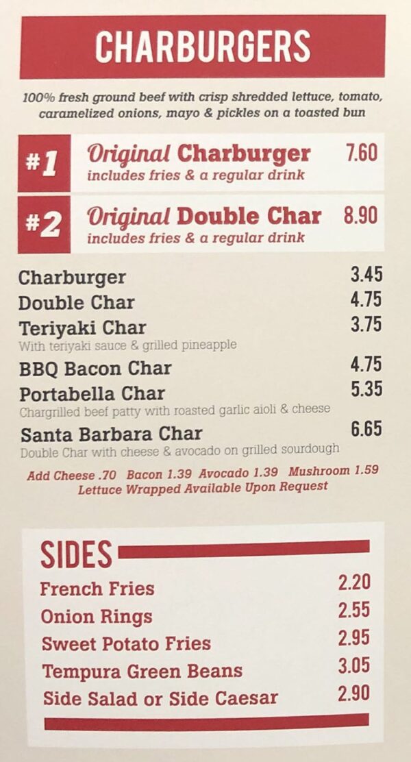 The Habit Burger Grill menu with prices SLC menu