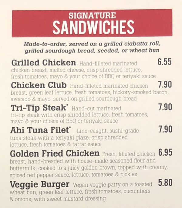 The Habit Burger Grill menu with prices – SLC menu