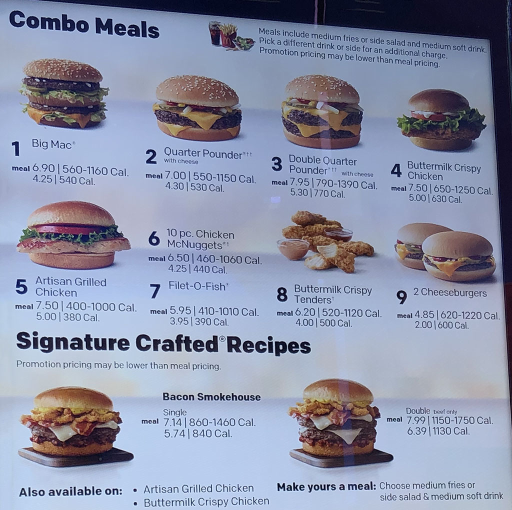 McDonald’s Menu – Combo Meals, Signature Crafted Recipes – SLC Menu