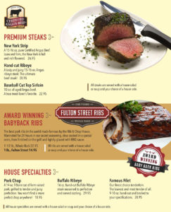 Rib And Chop House menu - steaks, ribs, specialties