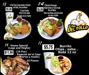 El Rey Del Pollo menu - page three