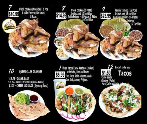 El Rey Del Pollo menu - page two