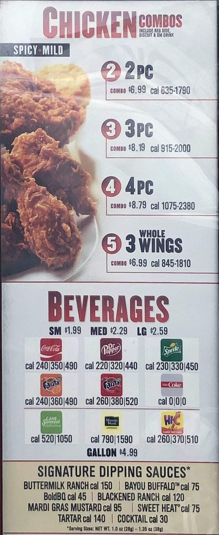 Popeye’s menu with prices SLC menu