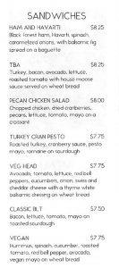 Red Moose Coffee Company menu - sandwiches