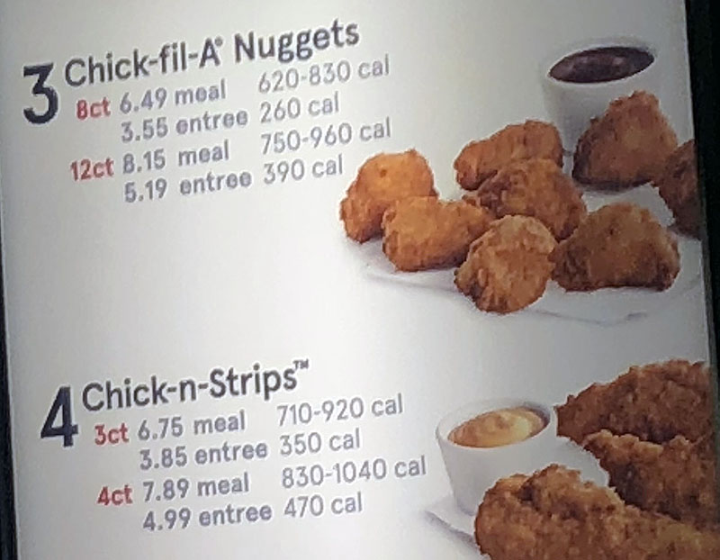 chick fil a nuggets calories