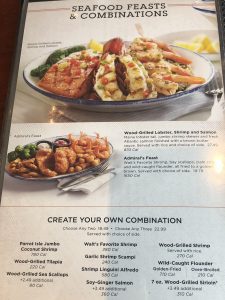 Red Lobster menu - entrees - combinations