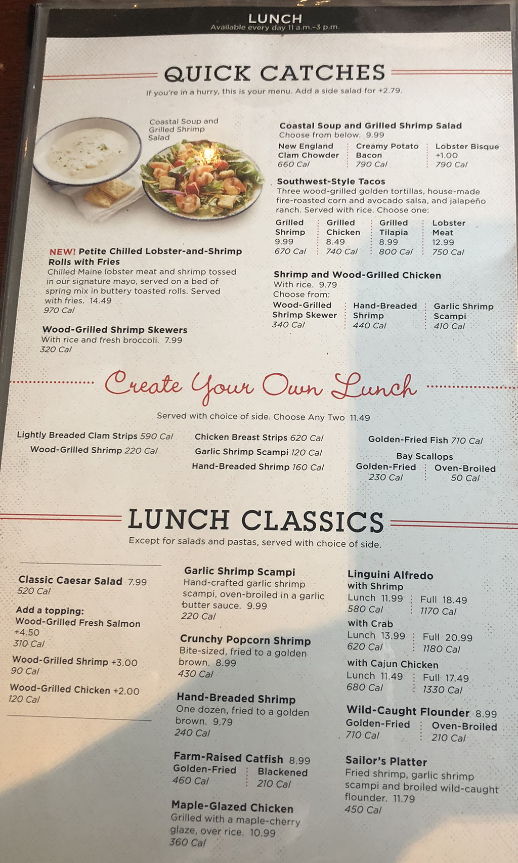 Red Lobster menu with prices SLC menu