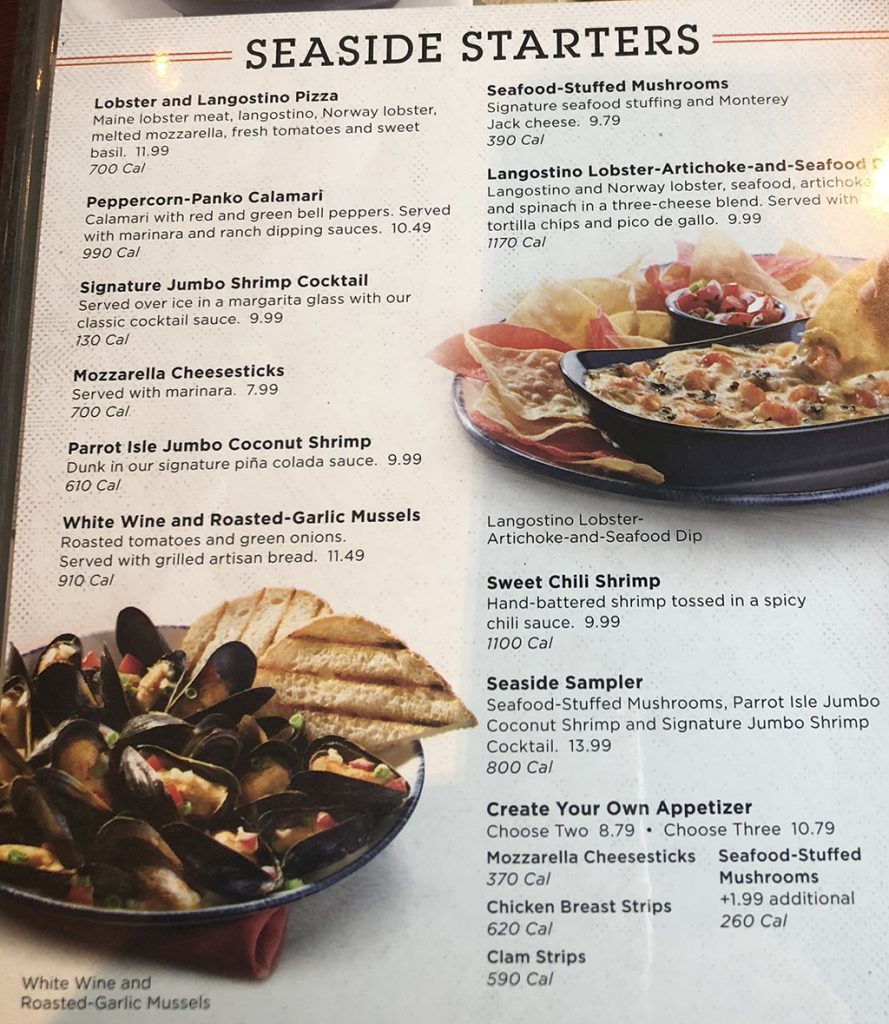 Red Lobster menu with prices – SLC menu