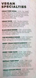 Green Pig Pub menu - vegan