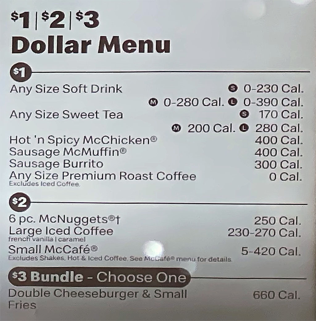 McDonald’s menu prices SLC menu