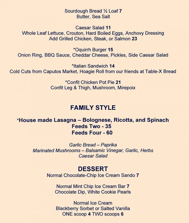 Oquirrh SLC menu – SLC menu