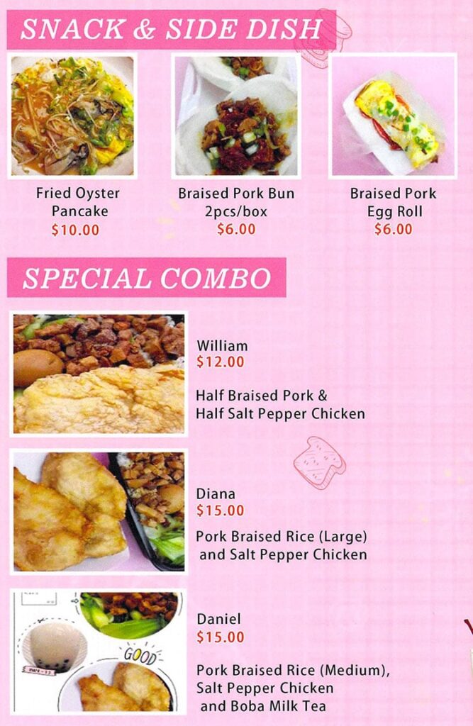 Sozo Kitchen menu - snack, sides, combo