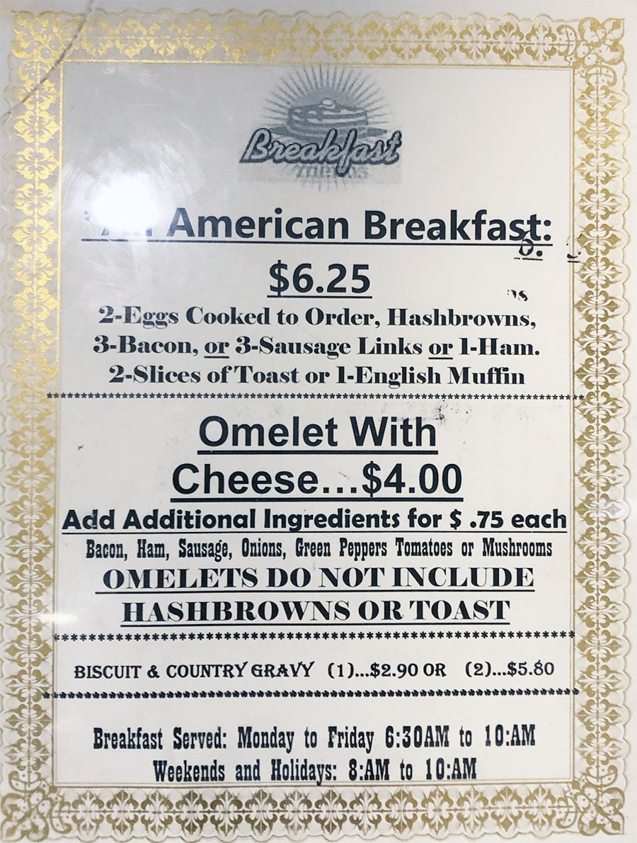 University Of Utah Hospital Cafeteria - made to order breakfast menu