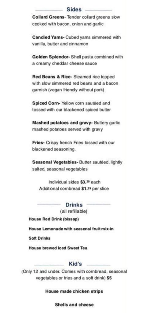 Sauce Boss Southern Kitchen menu – SLC menu