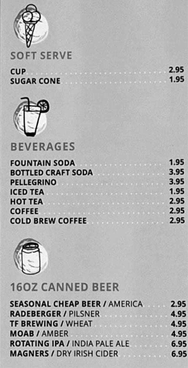 Birdhouse chicken menu - desserts, beverages