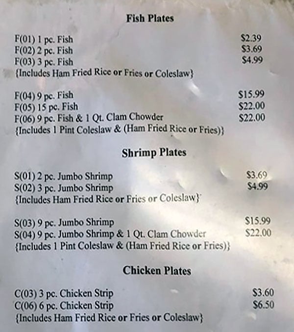 Lee's Fish And Rice menu – SLC menu