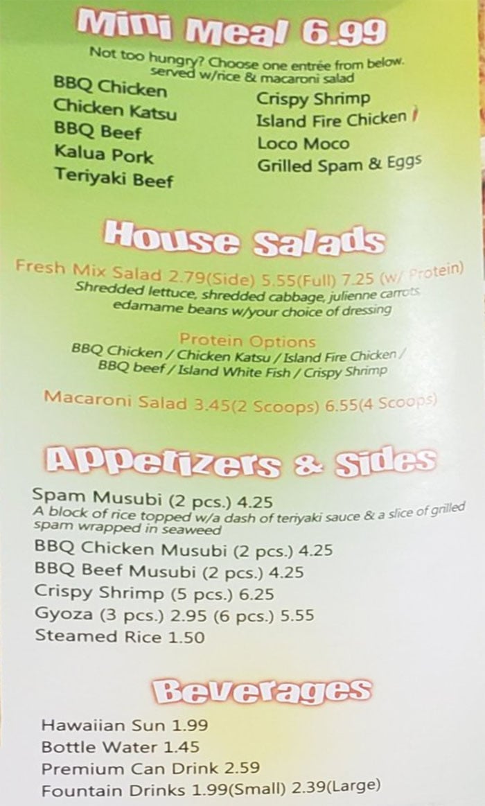 Lolo Hawaiian Bbq Menu – Slc Menu