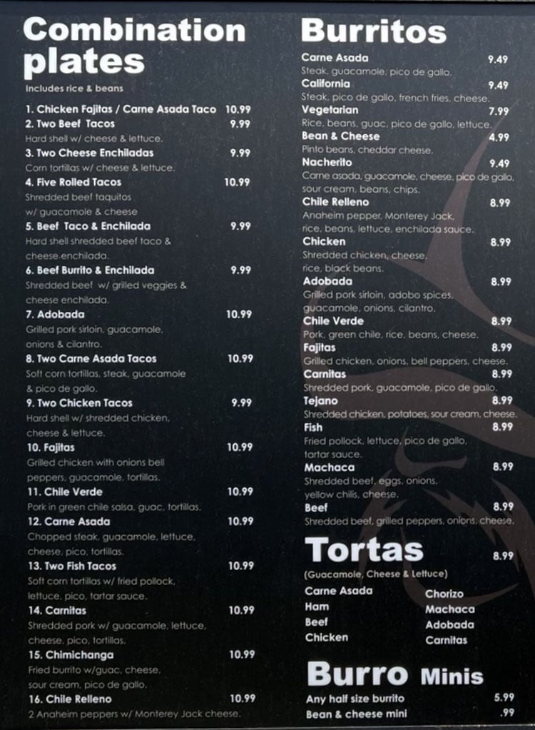 Alberto's menu – SLC menu
