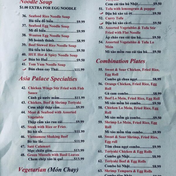 palace of asia kingston nj menu