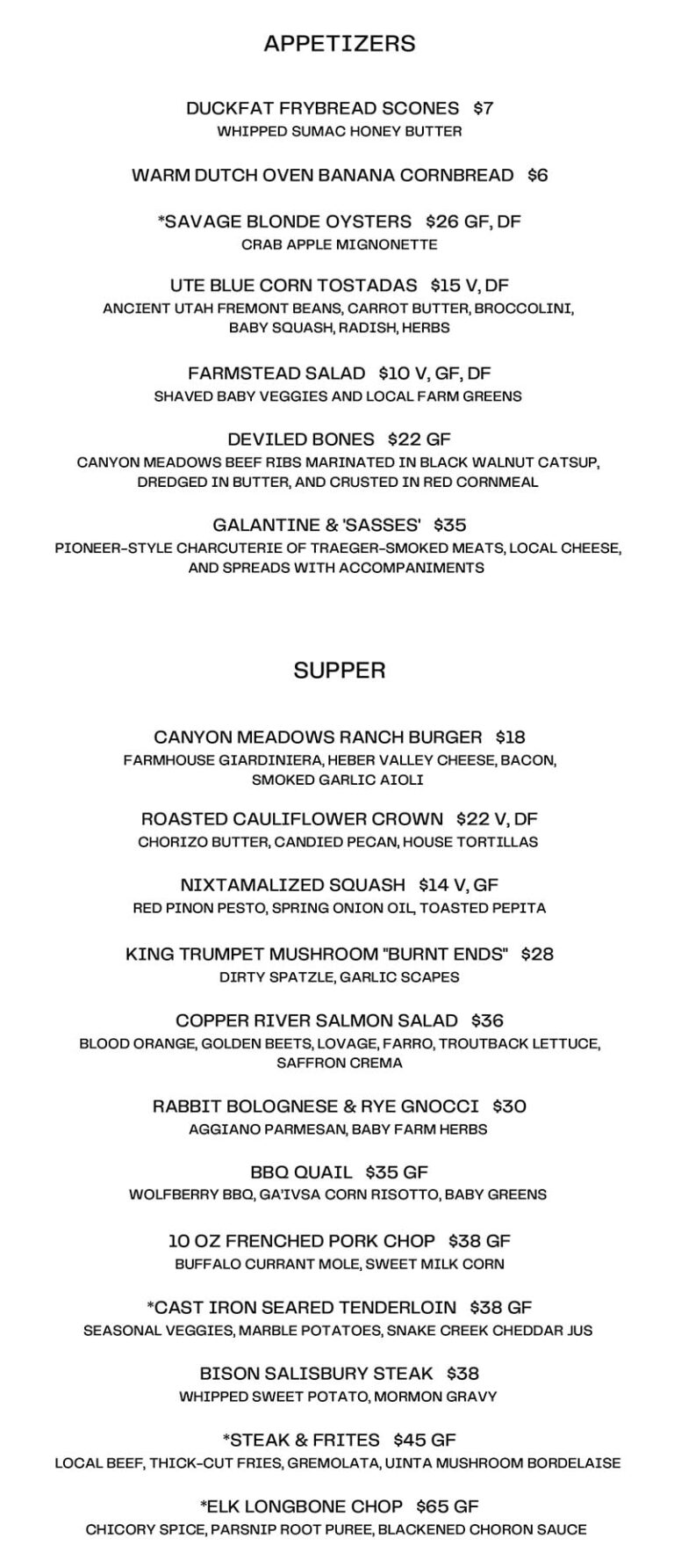 The Lakehouse at Deer Creek menu – SLC menu