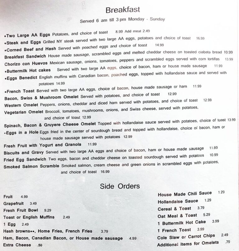 Left Fork Grill menu – SLC menu