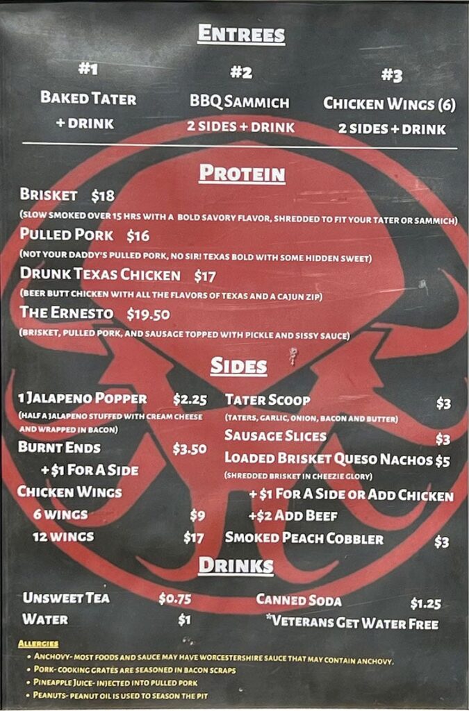 Black Sabbath BBQ food truck menu – SLC menu