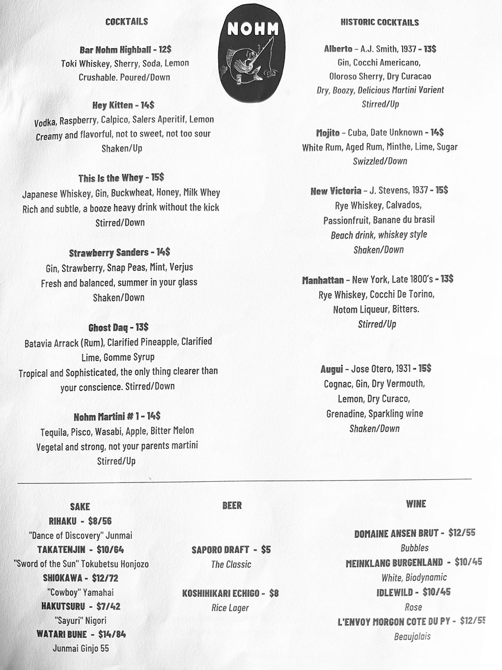 Alberto's menu – SLC menu