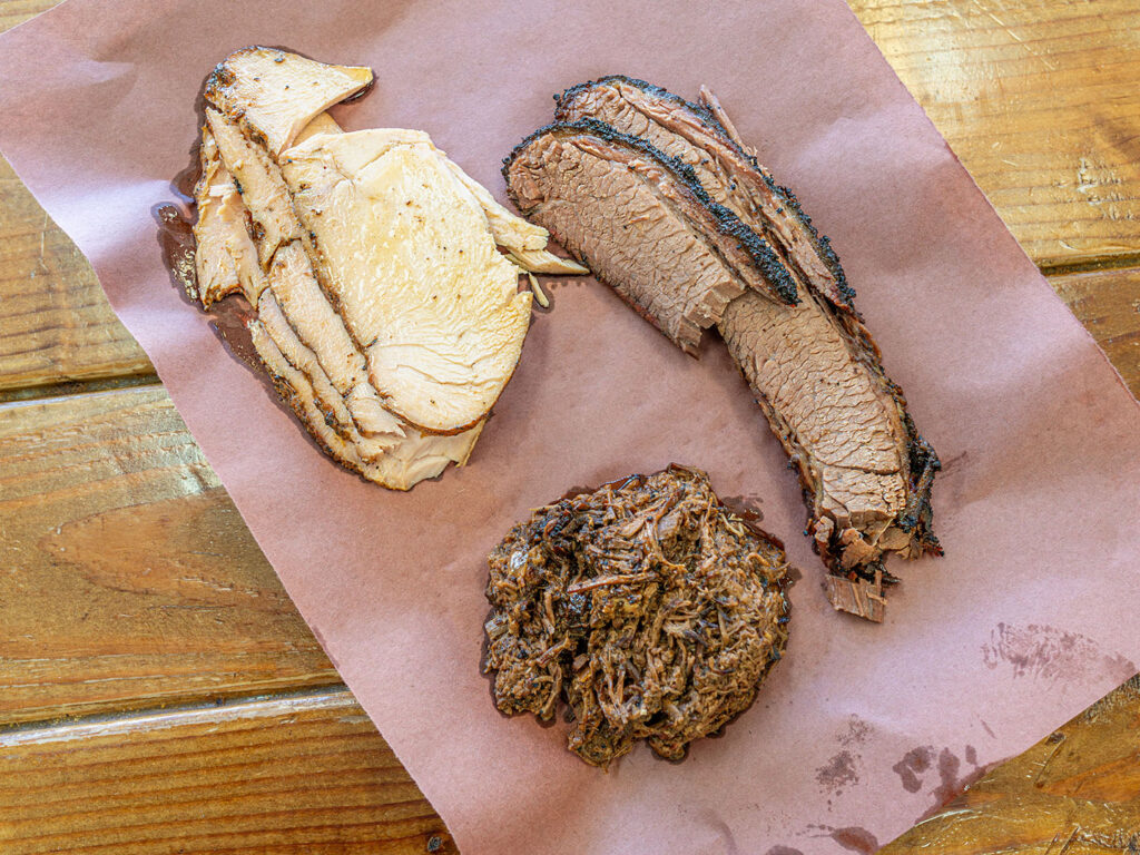 Bam Bams BBQ - three meat plate