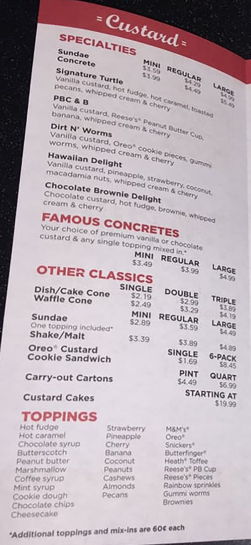 Freddy s Frozen Custard And Steakburgers menu SLC menu